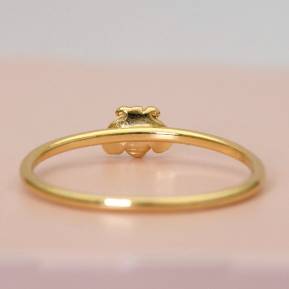 Gold Bumblebee Ring, Cute Nature Delicate Ring, Summer Stacking Ring, Size 7 - Picture 4 of 5